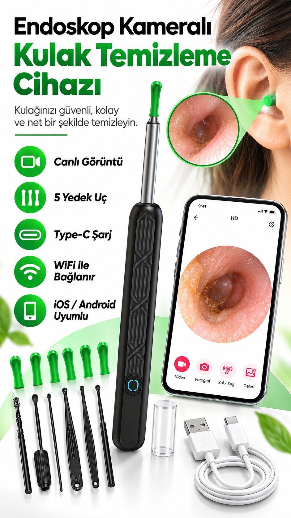 KAMERALI KULAK TEMİZLEME CİHAZI
